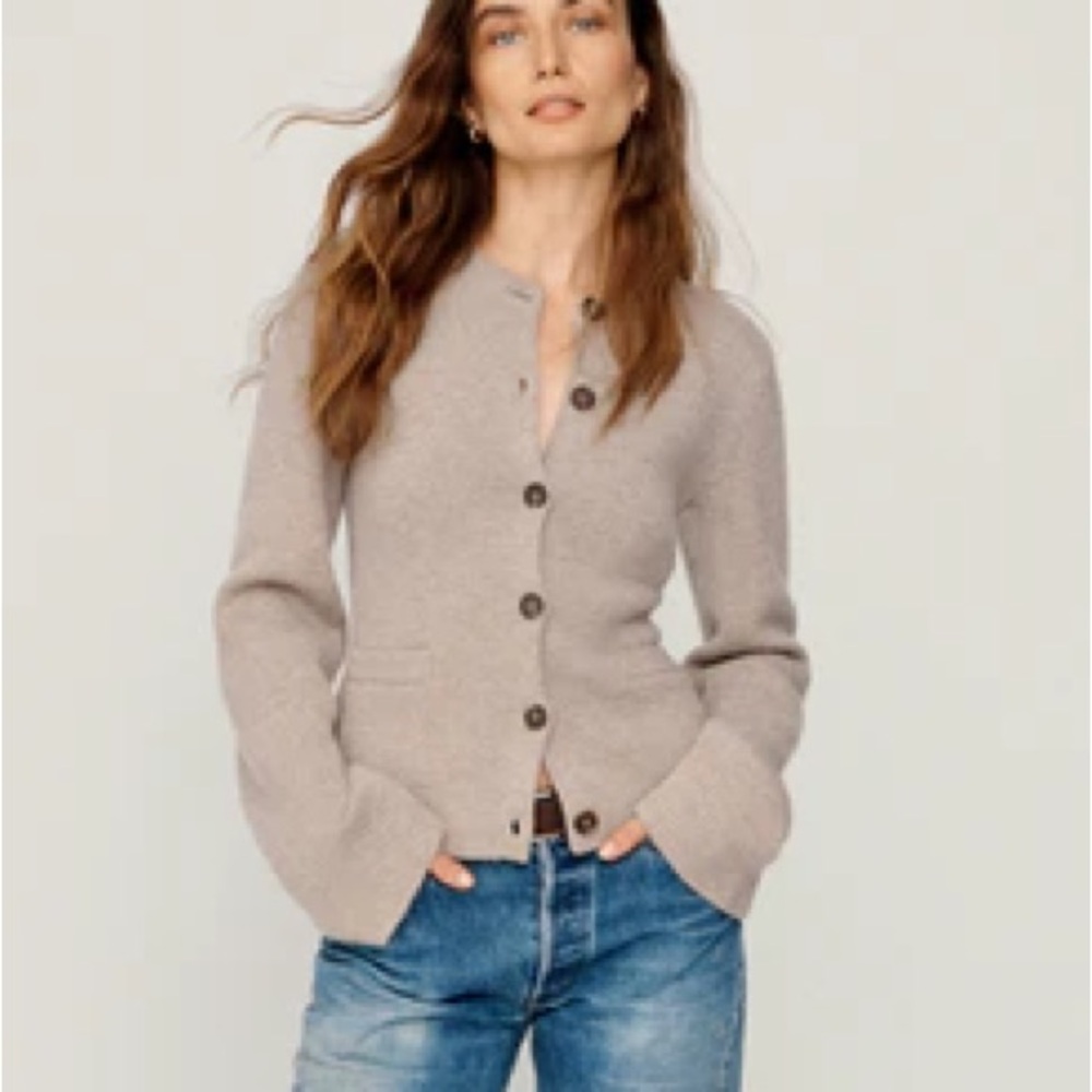 Jenni Kayne Taupe Cooper Cardigan Sweater